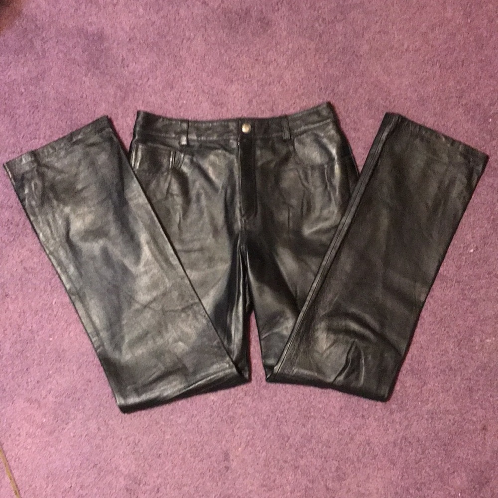 SEXY SEXY ultra soft high waisted black leather pants boot cut FINAL MARKDOWN